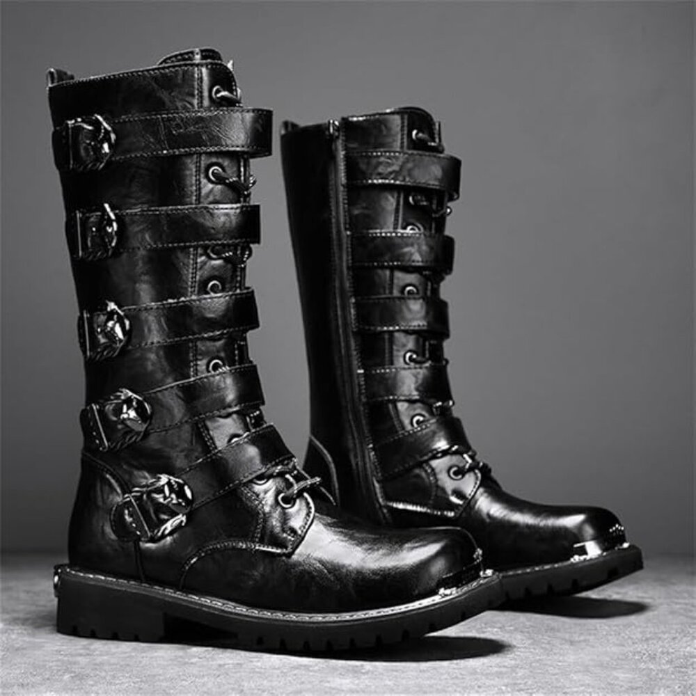 Men's Wear Resistant Cycling Motorcycle Boots Side Zipper Waterproof Biker